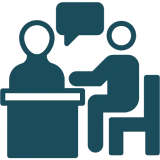 Conversation between colleagues graphic